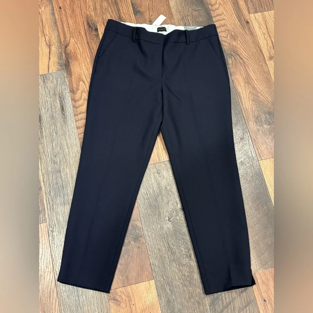 TALBOTS NWT NAVY HAMPSHIRE STRAIGHT ANKLE PANTS SIZE 14 - Picture 4 of 14